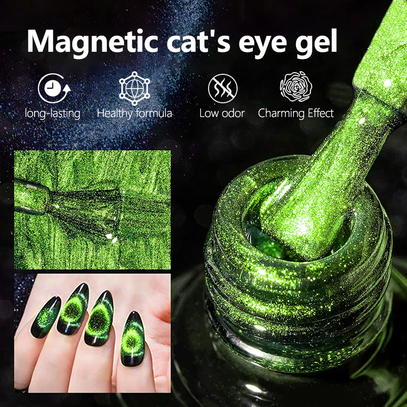 Dual Color Cat Eye Gel Nail Polish