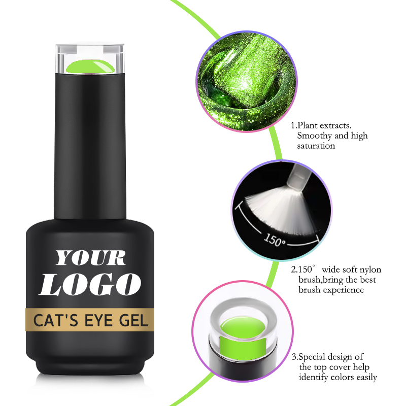 Dual Color Cat Eye Gel Nail Polish